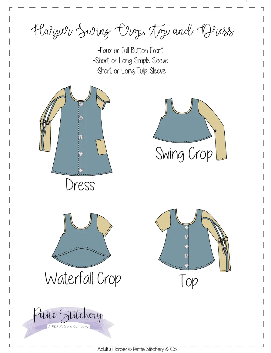 Adult Harper Crop, Top and Dress