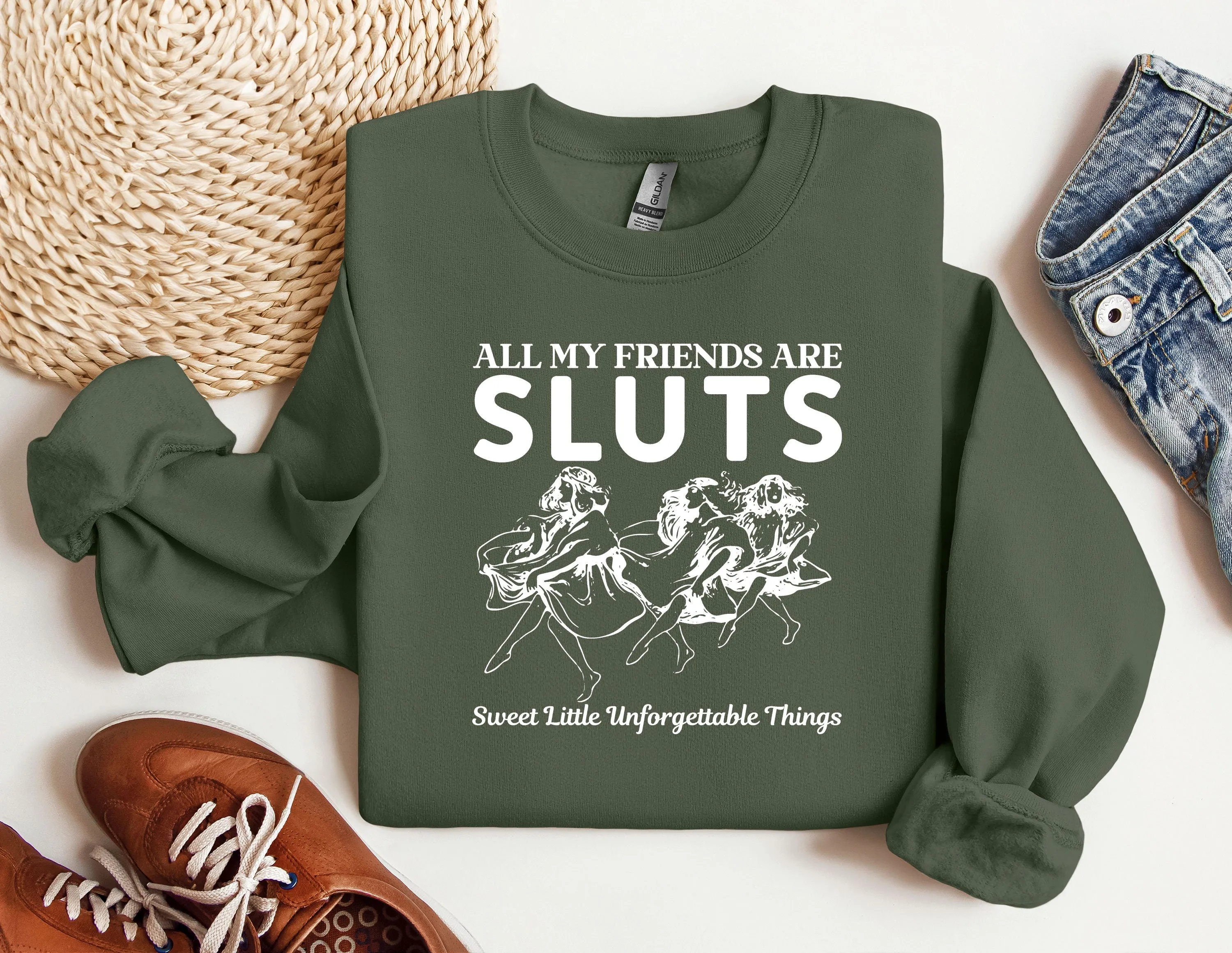 All My Friends Are Sluts Sweatshirt, Bestie Gift, Best Friend Hoodie, Bestie Crewneck, Best Friend Gift, Friendship Gift, Best Friend Tee