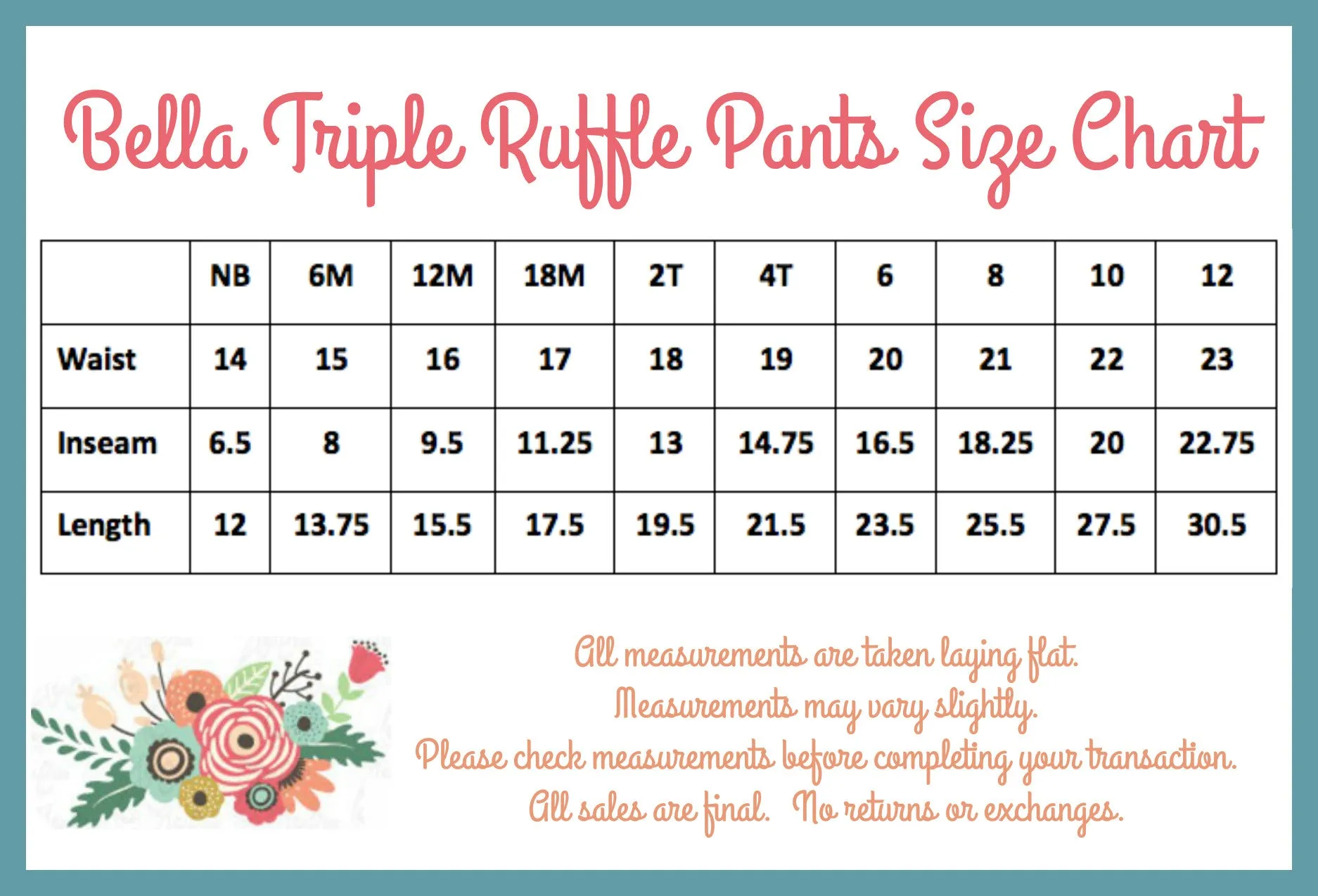 Bella Triple Ruffle Pants - Sky
