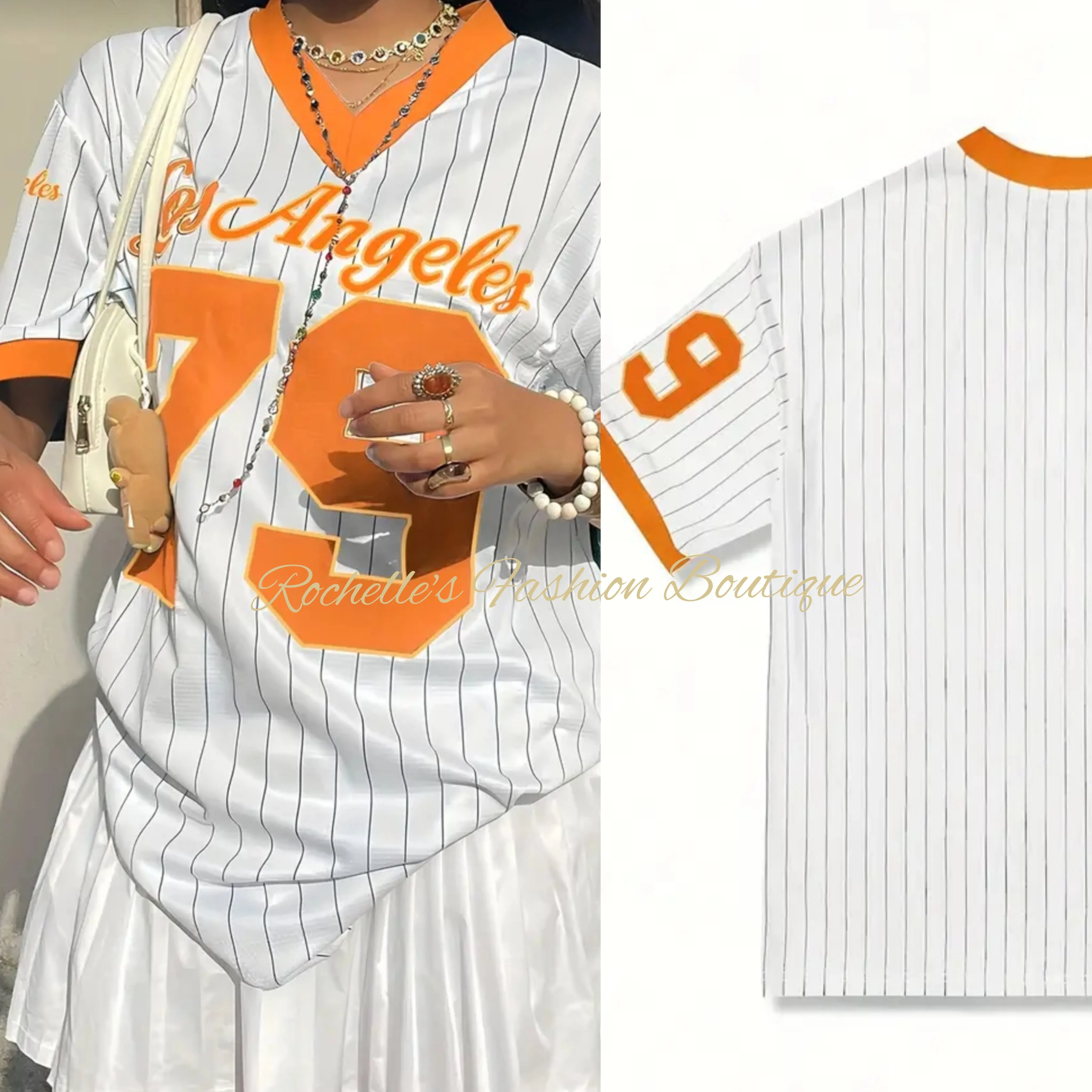 Black and White Los Angels Jersey Top