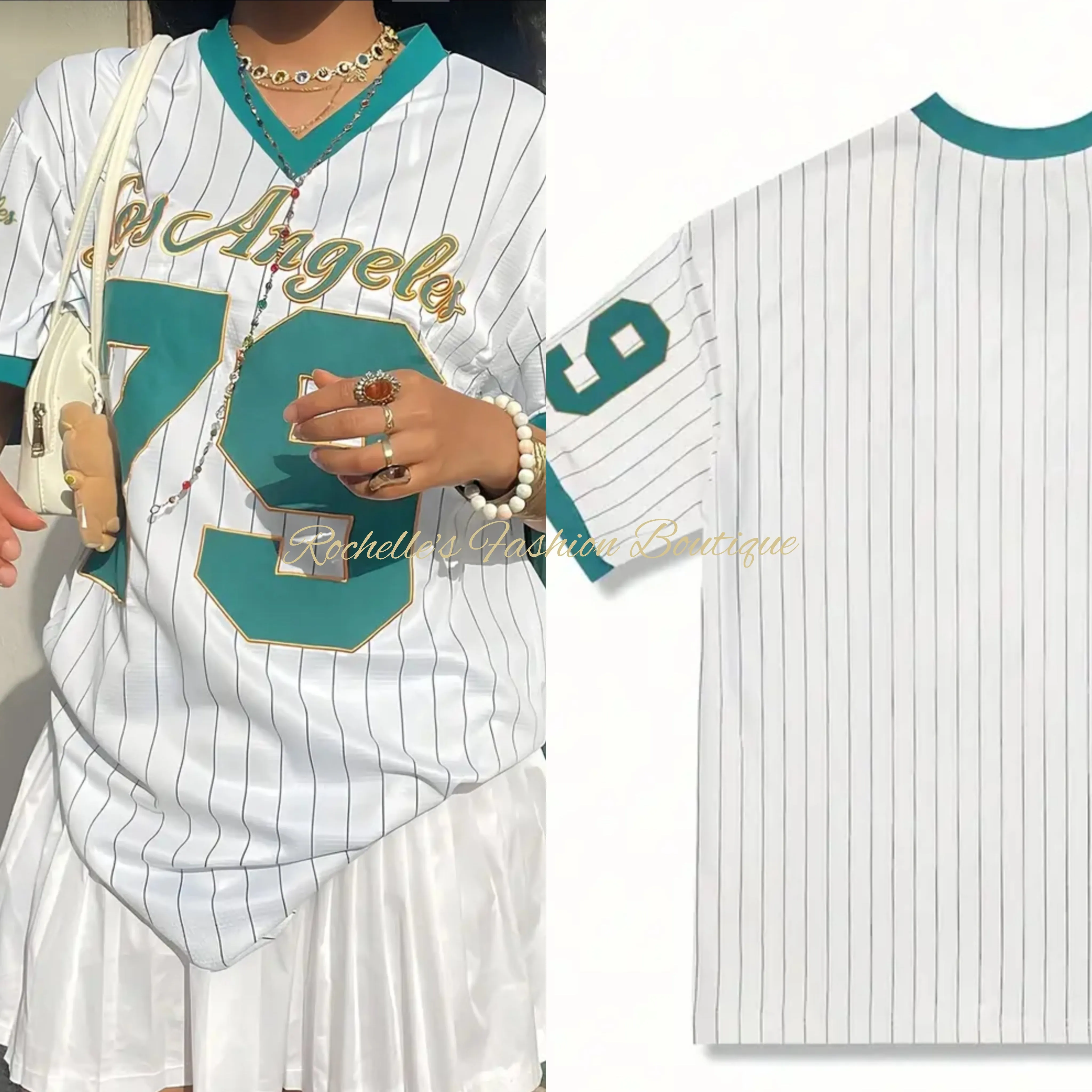 Black and White Los Angels Jersey Top