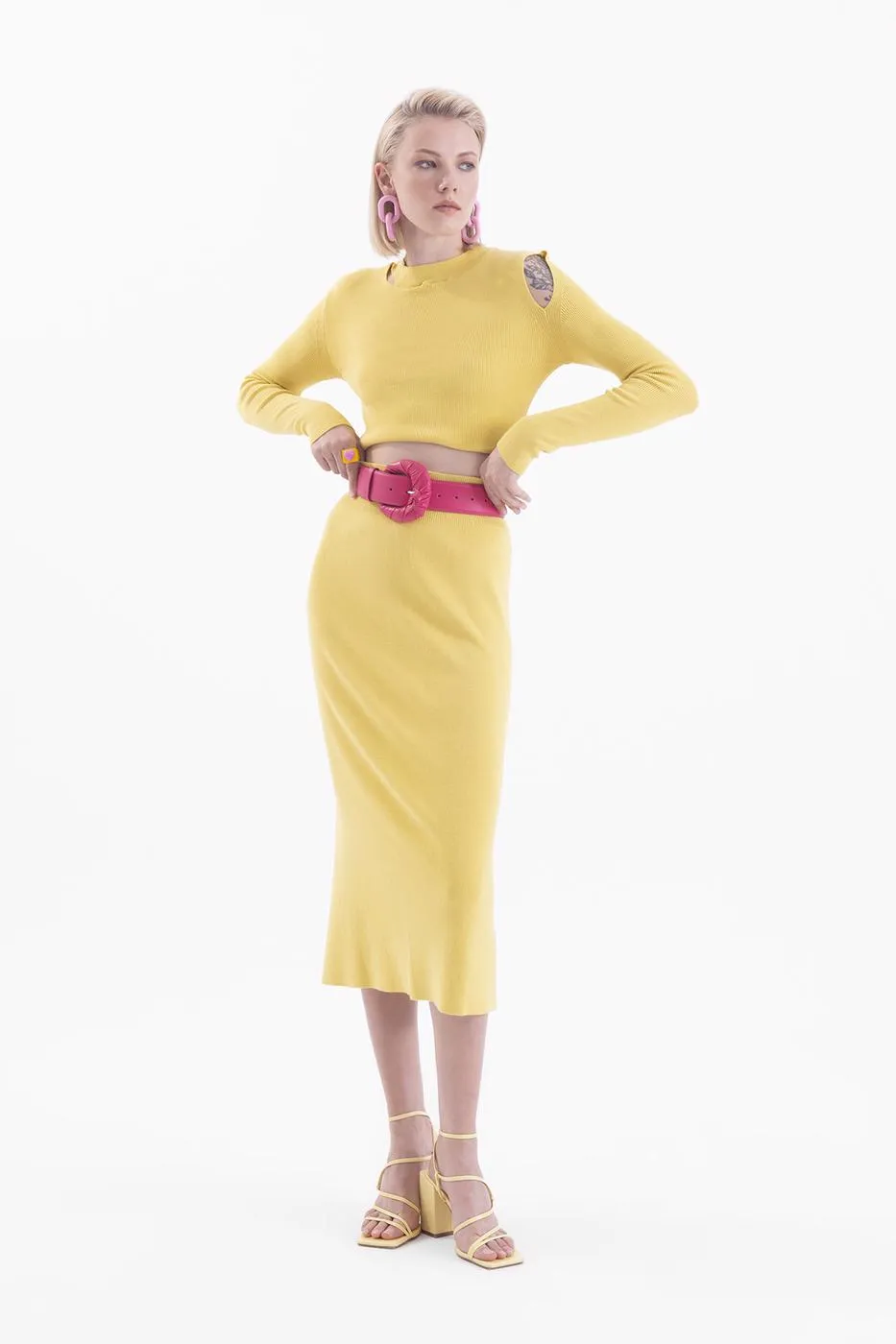 BSL Women Mono slit knitted pencil skirt - Iguala de la Independencia