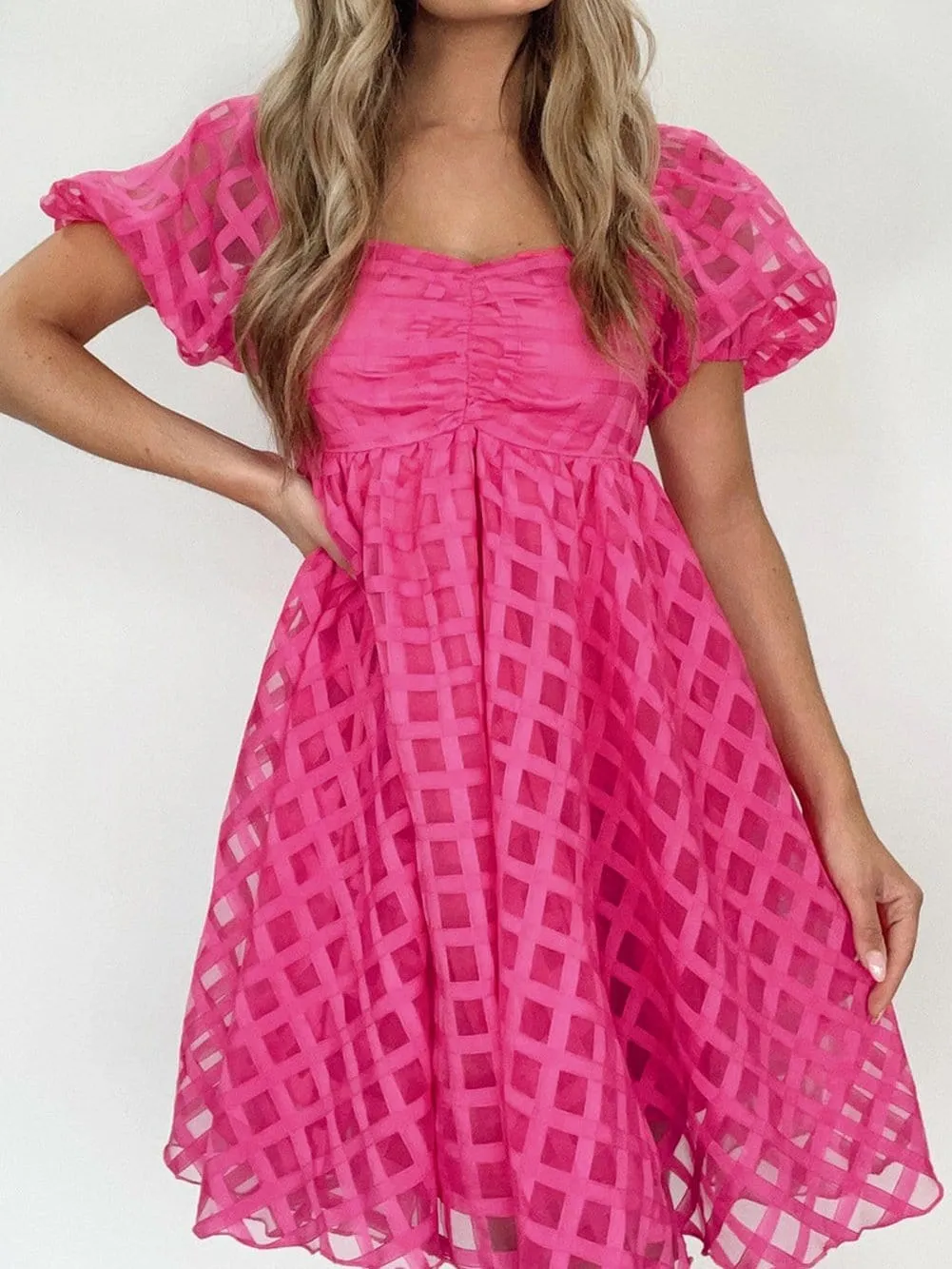Bubble Sleeve Mini Dress