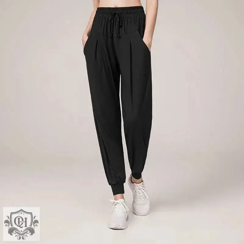 High Waist Cotton Blend Yoga Pants