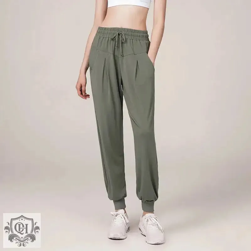 High Waist Cotton Blend Yoga Pants