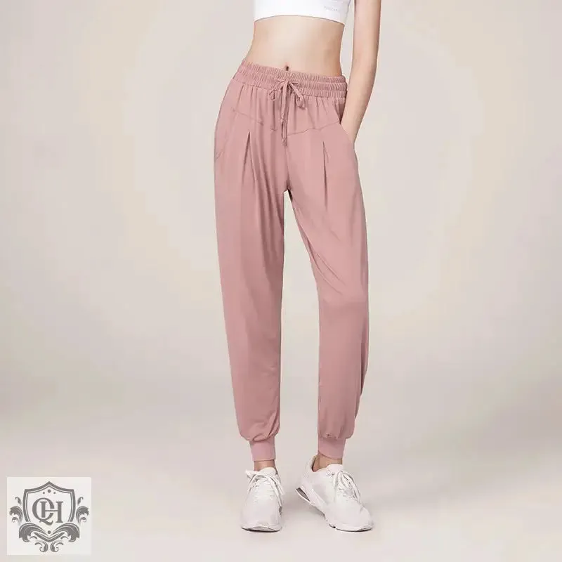 High Waist Cotton Blend Yoga Pants