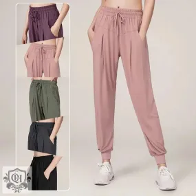 High Waist Cotton Blend Yoga Pants