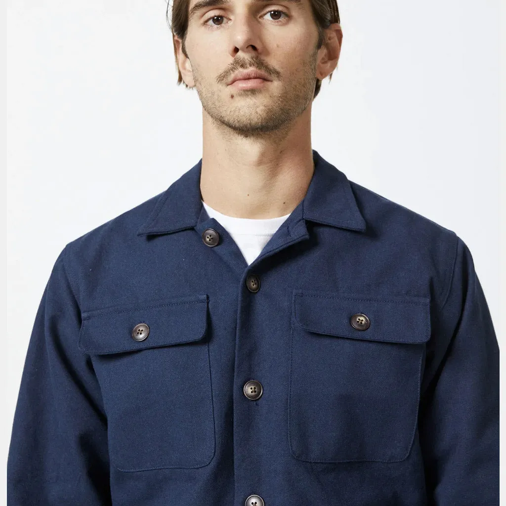 MR SIMPLE : STOCKYARD SHERPA JACKET : NAVY