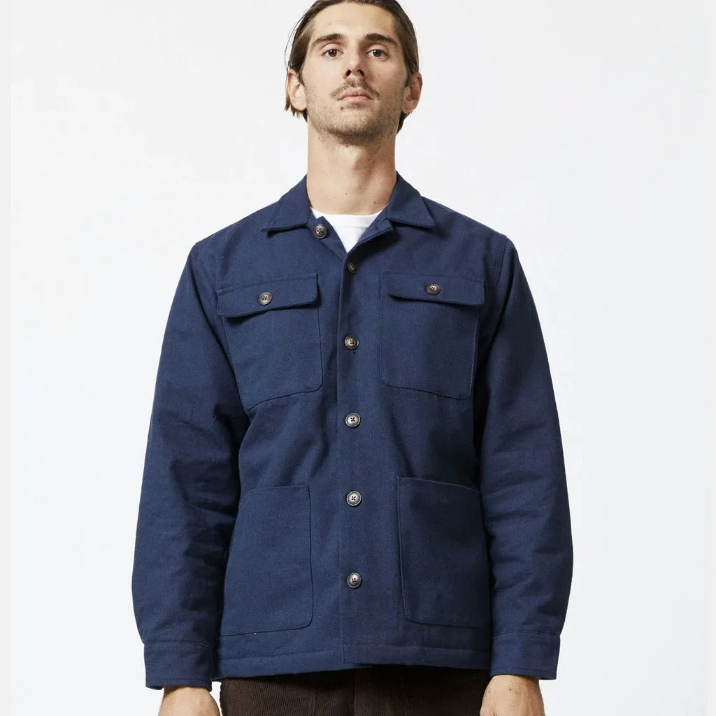 MR SIMPLE : STOCKYARD SHERPA JACKET : NAVY