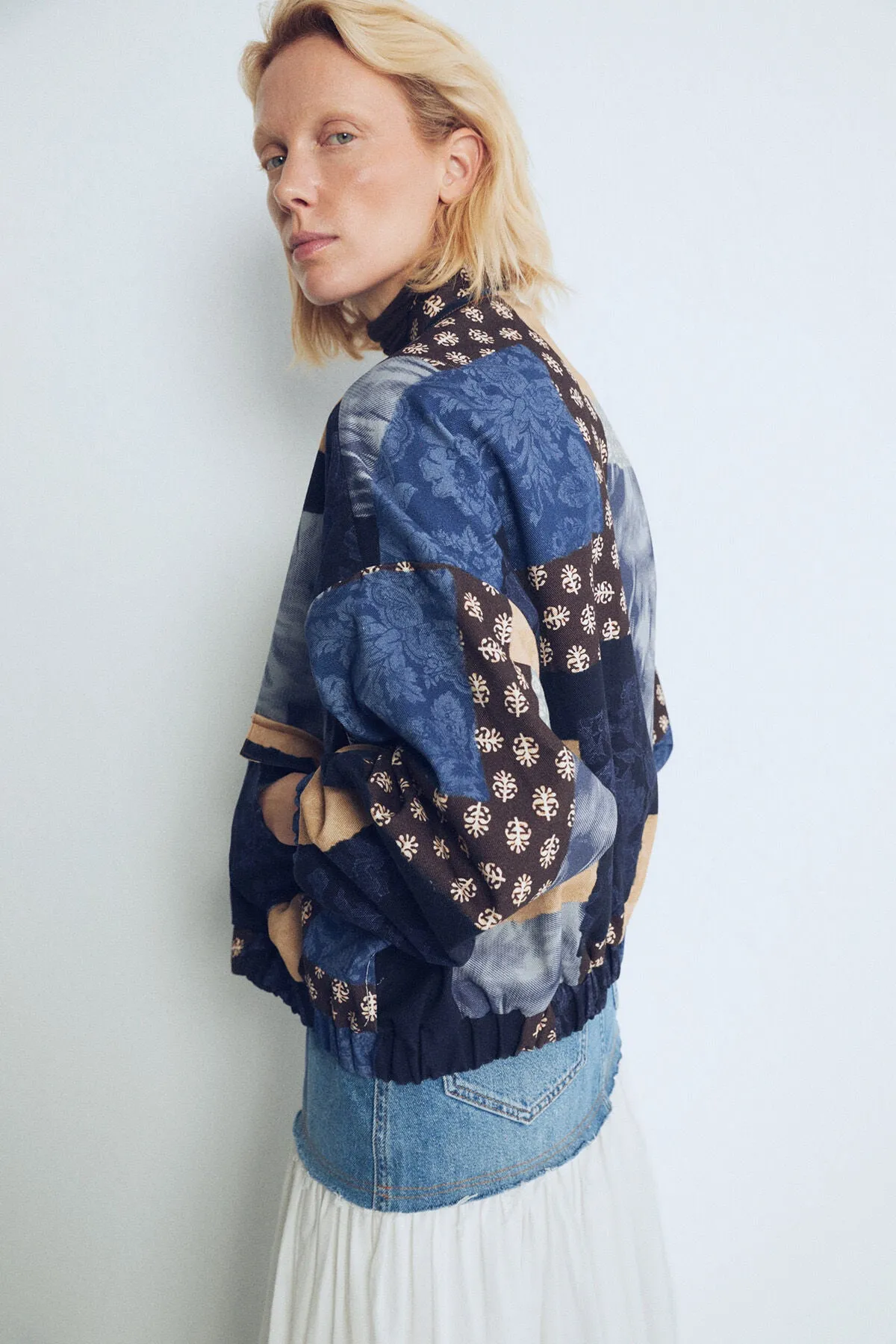 Multicolored Livia Pattern Bomber Jacket