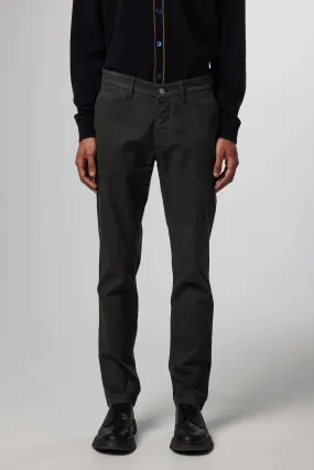 No Nationality Marco Slim Cotton Chino in Khaki Grey