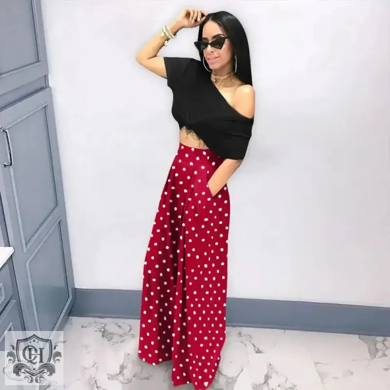 Wide Leg Houndstooth Pants