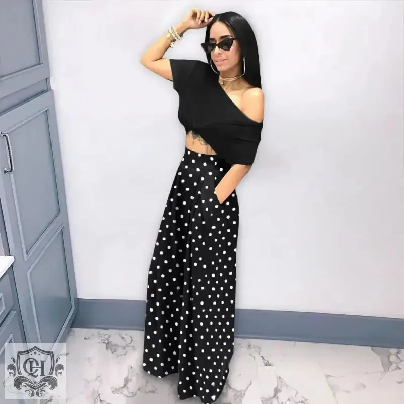 Wide Leg Houndstooth Pants