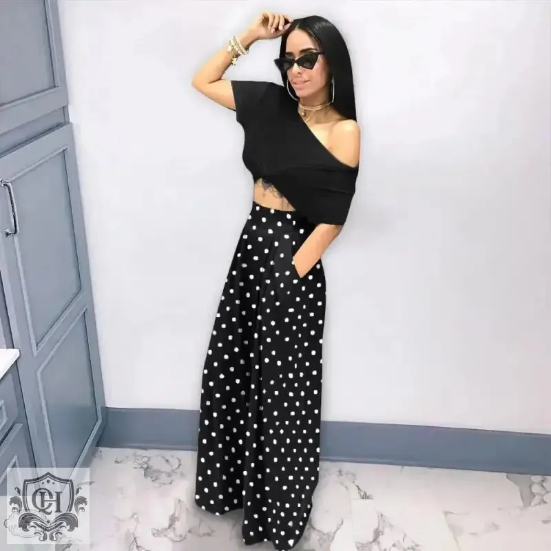 Wide Leg Houndstooth Pants