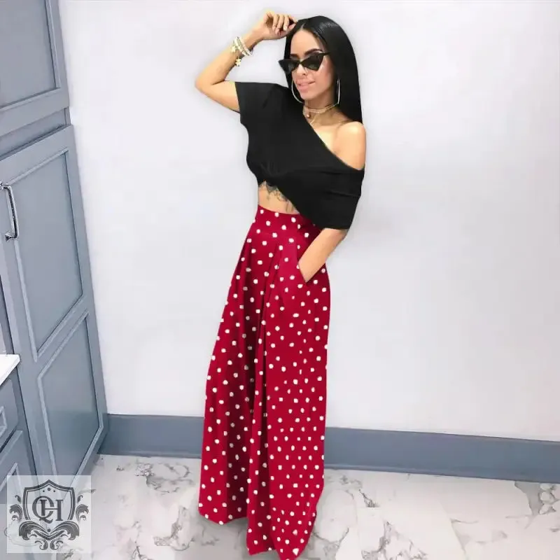 Wide Leg Houndstooth Pants