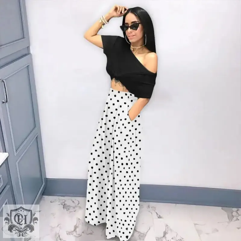 Wide Leg Houndstooth Pants