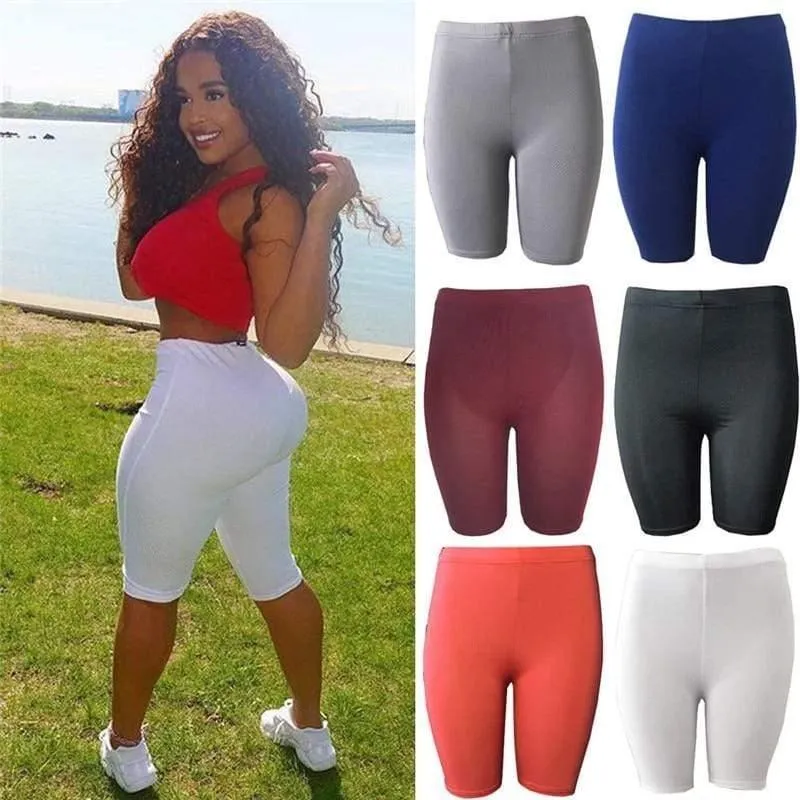 Womens Fitness Half High Waist Quick Dry Bike Shorts